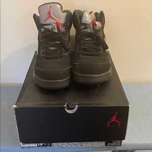 Jordan Men’s Black Sneakers with Red and Silver Accents